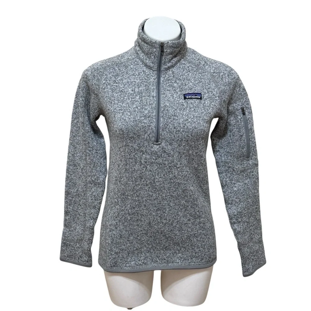 Patagonia better sweater grey pullover quarter zip top size medium gorpcore